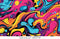 Peint dynamique urbain avec motif psychédélique vibrant pour graffiti pop-art papier peint dynamique