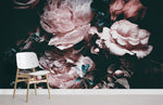 Papier peint floral fresque murale aux fleurs roses œuvre d’art poétique - Vignette | Mr Papier Peint