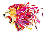 Majestueux papier peint Origami Lion aux Couleurs Géométriques - Vignette | Mr Papier Peint