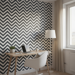 Revêtement mural zigzag noir et blanc élégance graphique intemporelle - Vignette | Mr Papier Peint