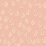 Papiers peints motif herbe esquissée création végétale crème sur pêche - Vignette | Mr Papier Peint