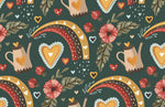 Papier peint panoramique Parfum d’Amour féérie en vert et motifs poétiques - Vignette | Mr Papier Peint