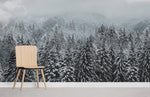 Papier peint représentant une forêt enneigée pour une ambiance panoramique - Vignette | Mr Papier Peint