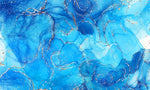Papier peint bleu abstrait marbré à l’encre alcoolisée et accents dorés - Vignette | Mr Papier Peint