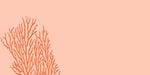 Papier peint corail orange sur fond élégant ramifié - Vignette | Mr Papier Peint