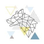 Papier peint loup géométrique élégance sauvage pour votre intérieur - Vignette | Mr Papier Peint