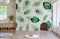 Papier peint mural avec motif paon vert abstrait, œuvre d’art pour décoration intérieure