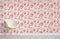 Papier peint mural motif floral rose avec bouquets roses et arrangements floraux rouges et marrons