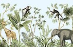 Papier peint mural animaux Jungle Émeraude et Canapé Vert - Vignette | Mr Papier Peint