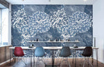 Papier peint mural artistique Chrysanthèmes bleus éclosion poétique - Vignette | Mr Papier Peint