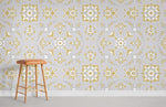 Éclat doré sur mural carrelage jaune papier peint mural élégant - Vignette | Mr Papier Peint