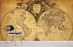 Papier peint mural carte du monde rustique évasion et élégance - Vignette | Mr Papier Peint