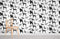 Papier peint mural chiens avec motif chien en noir et blanc et chaise en bois