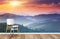 Papier peint mural coucher de soleil en montagne - Le meilleur Papier peint panoramique Sur mesure