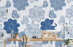 Papier peint mural Daisy floraison et papillons pour un havre de paix - Vignette | Mr Papier Peint