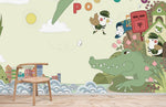 Papier peint mural enfant Ville féerique et animal rêveur vintage - Vignette | Mr Papier Peint