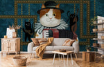 Papier Peint Mural Chat Mignon Artiste pour un Salon Plein de Charme - Vignette | Mr Papier Peint