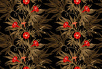 Papier peint mural Jardin Noir aux Fleurs Rouges et Feuillage Doré - Vignette | Mr Papier Peint