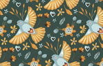 Peint mural oiseaux Envolée poétique sur fond vert profond - Vignette | Mr Papier Peint