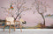 Papier peint mural vintage rose - Le meilleur Papier peint panoramique Sur mesure