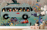 Peint Mural Voyage Animalier Chats en Bus à Travers la Forêt Enchantée - Vignette | Mr Papier Peint
