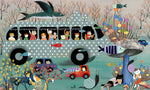 Peint Mural Voyage Animalier Chats en Bus à Travers la Forêt Enchantée - Vignette | Mr Papier Peint