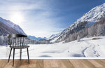Papier peint mural Vue Montagne Neige pour une évasion sereine - Vignette | Mr Papier Peint
