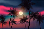 Papier peint tropiques Coucher de soleil et palmiers chez Mr Papier - Vignette | Mr Papier Peint