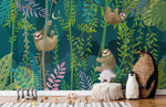 Papier peint mural Paresseux sur lianes dans une jungle luxuriante - Vignette | Mr Papier Peint
