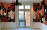 Peinture murale rouge Pivoines éclatantes sur fond noir - Vignette | Mr Papier Peint