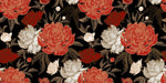 Peinture murale rouge Pivoines éclatantes sur fond noir - Vignette | Mr Papier Peint