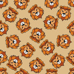 Papier peint panoramique Lion beige accents orange Afrique sauvage - Vignette | Mr Papier Peint
