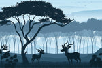 Forêt Mystique Papier Peint Silhouette Enchantée - Vignette | Mr Papier Peint
