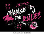 Papier peint graffiti Change the Rules esprit street art urbain - Vignette | Mr Papier Peint