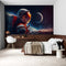 Photo d une chambre avec papier peint terra chez Mr Papier et murale astronaute