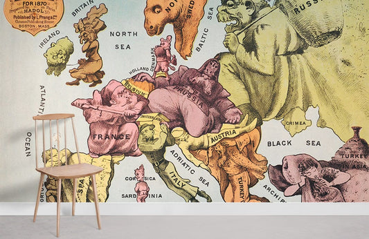 Carte de guerre de l’Europe - Papier peint mural - Le meilleur Papier peint panoramique Sur mesure