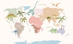 Carte du monde des dinosaures pour enfants - Papier peint - Vignette | Mr Papier Peint