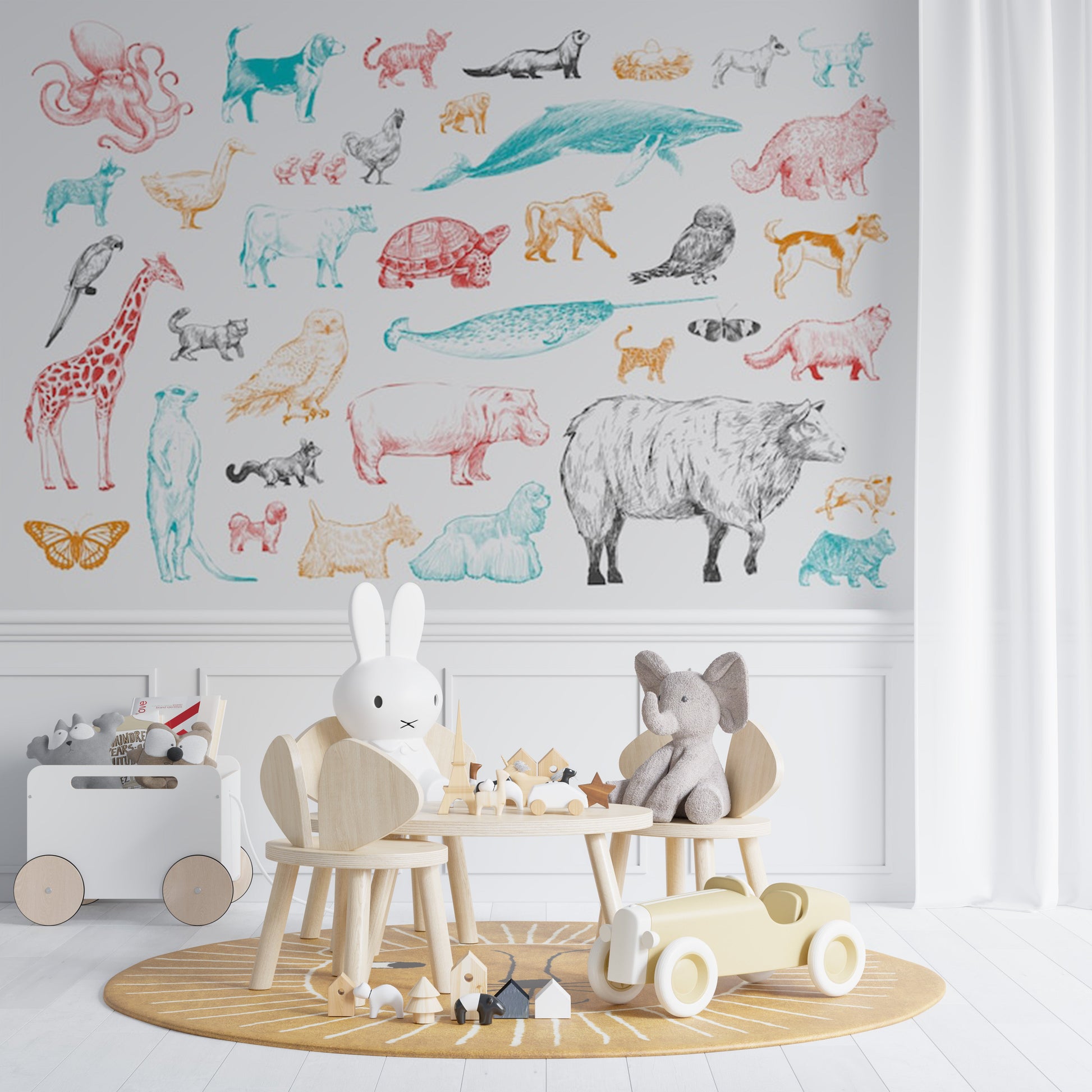 Collection Animaux: Le Papier Peint Esquisse Fantaisie! - Le meilleur Papier peint panoramique Sur mesure