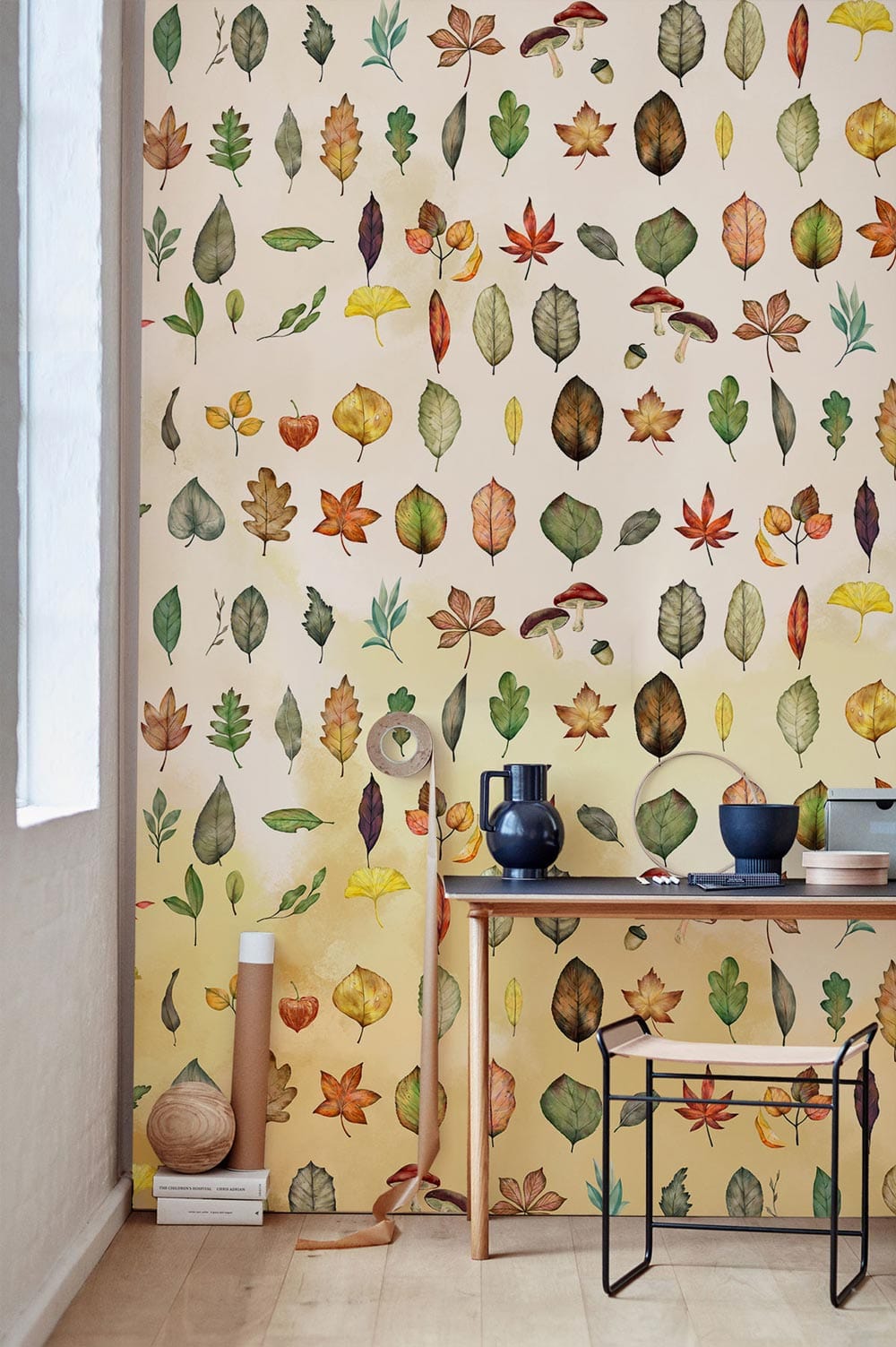 Collection de Feuilles Variées - Papier Peint Mural - Le meilleur Papier peint panoramique Sur mesure