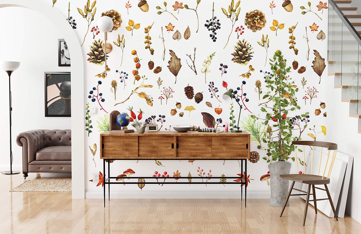 Collection de plantes d’automne - Papier peint mural - Le meilleur Papier peint panoramique Sur mesure