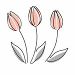 Des tulipes dans le style de l'art en ligne sur un fond blanc - Vignette | Mr Papier Peint
