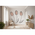 Des tulipes dans le style de l'art en ligne sur un fond blanc - Vignette | Mr Papier Peint