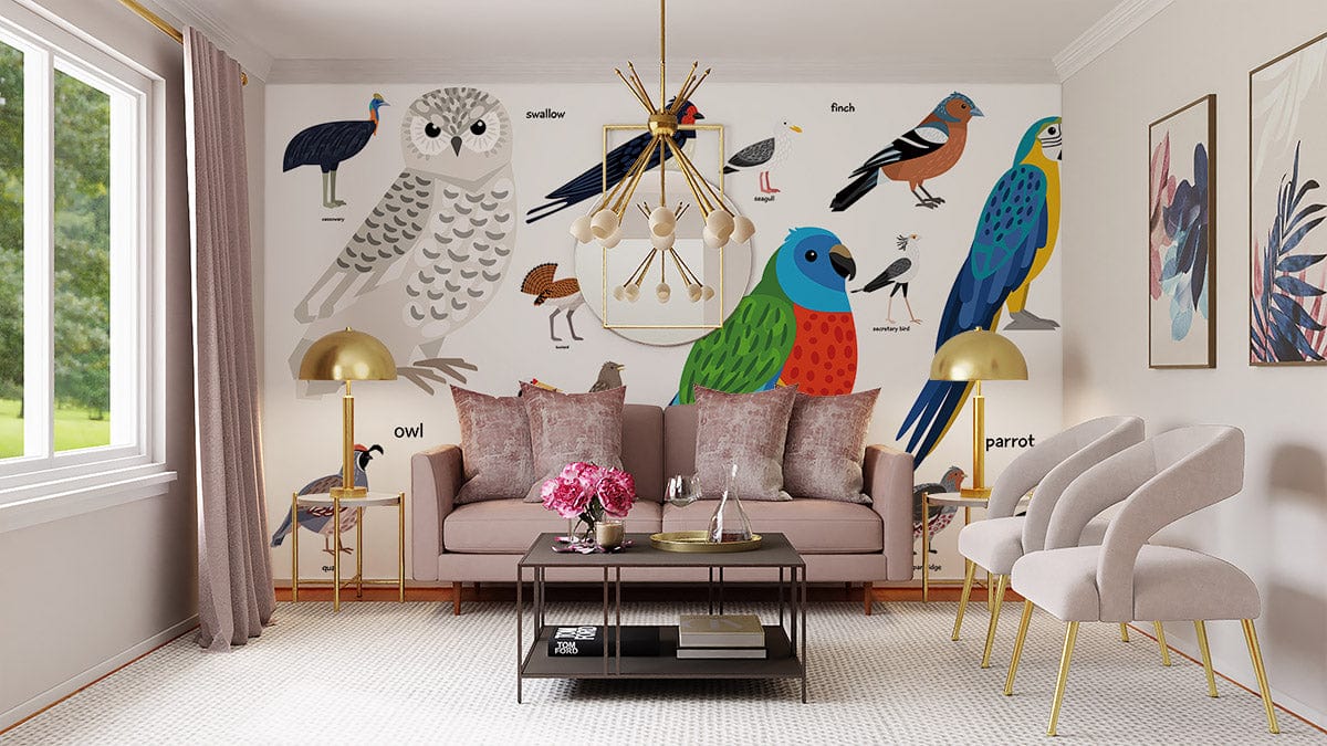 Encyclopédie Murale des Oiseaux en Papier Peint - Le meilleur Papier peint panoramique Sur mesure