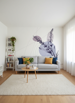 Papier peint panoramique cercle violet inspiré d’un jardin en fleurs - Vignette | Mr Papier Peint