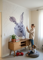 Papier peint panoramique cercle violet inspiré d’un jardin en fleurs - Vignette | Mr Papier Peint