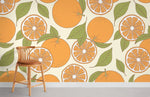 Esquisse Murale de Papier Peint Orange - Vignette | Mr Papier Peint