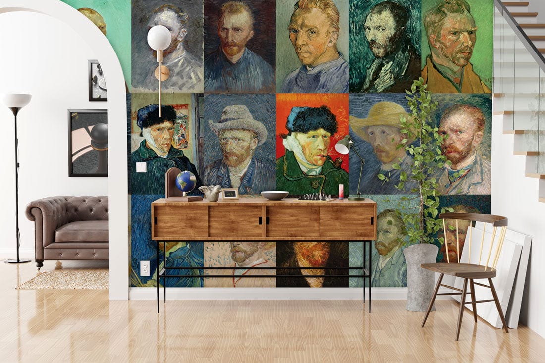 Exposition de portraits de Van Gogh en papier peint mural - Le meilleur Papier peint panoramique Sur mesure