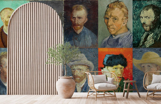 Exposition de portraits de Van Gogh en papier peint mural - Le meilleur Papier peint panoramique Sur mesure