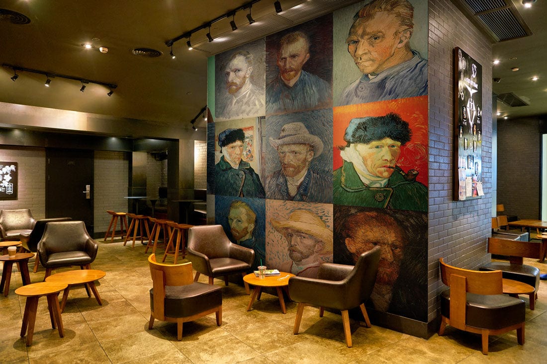 Exposition de portraits de Van Gogh en papier peint mural - Le meilleur Papier peint panoramique Sur mesure