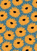 Floral coloré rétro années 50 60 70  motif fleurs motif tournesol - Vignette | Mr Papier Peint